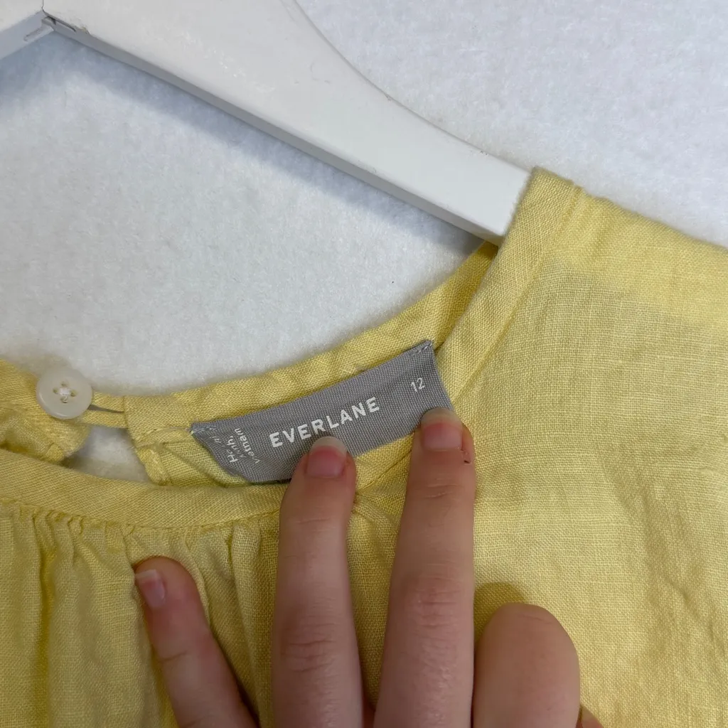 Everlane  Linen Open Back Midi Dress in Yellow - Image 6