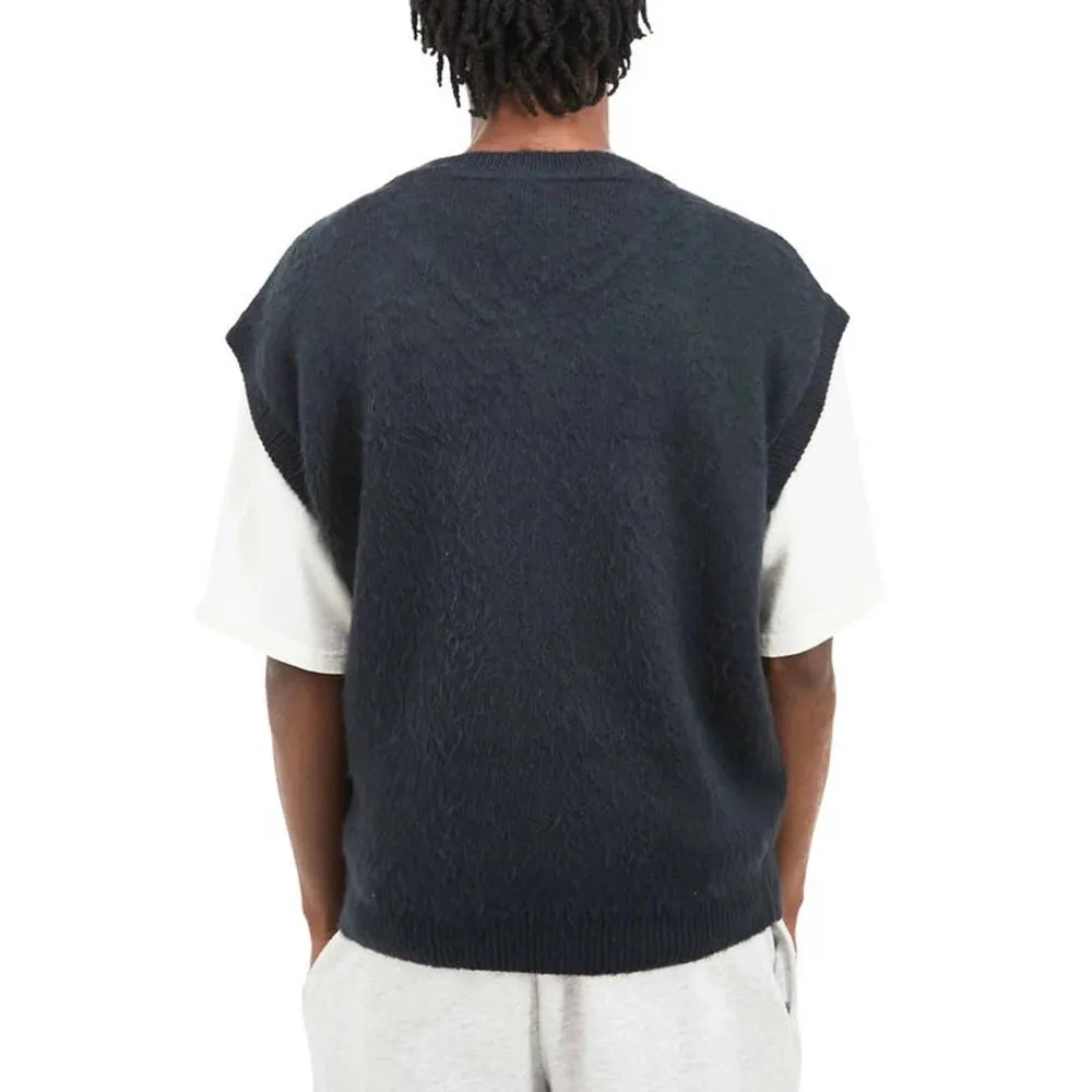 iets frans... Urban Outfitters Fluffy Knit Vest Navy Blue Unisex L NWOT - Image 2