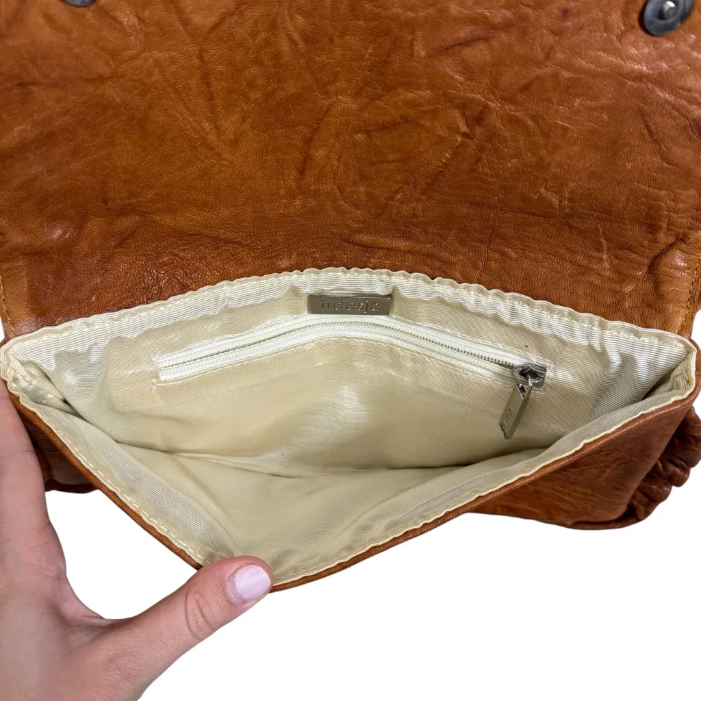 Treesje Western Style Leather Clutch Brown - Image 3