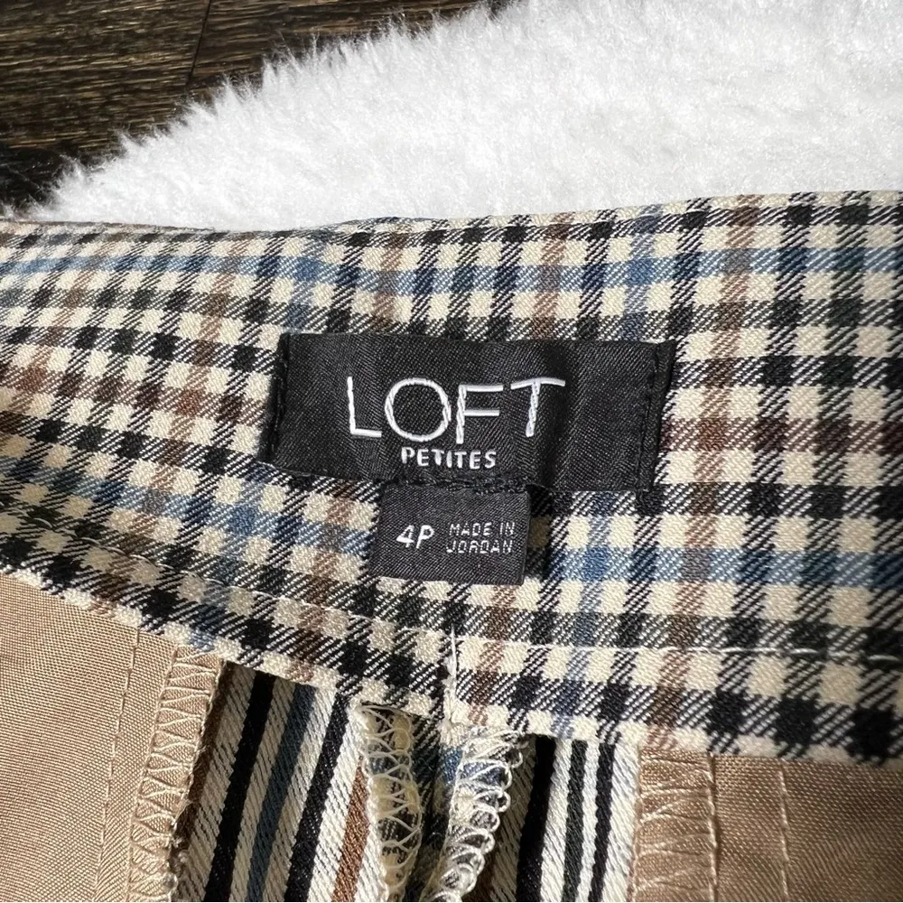 LOFT Petites Plaid Wide Leg Cropped Pants - Image 8