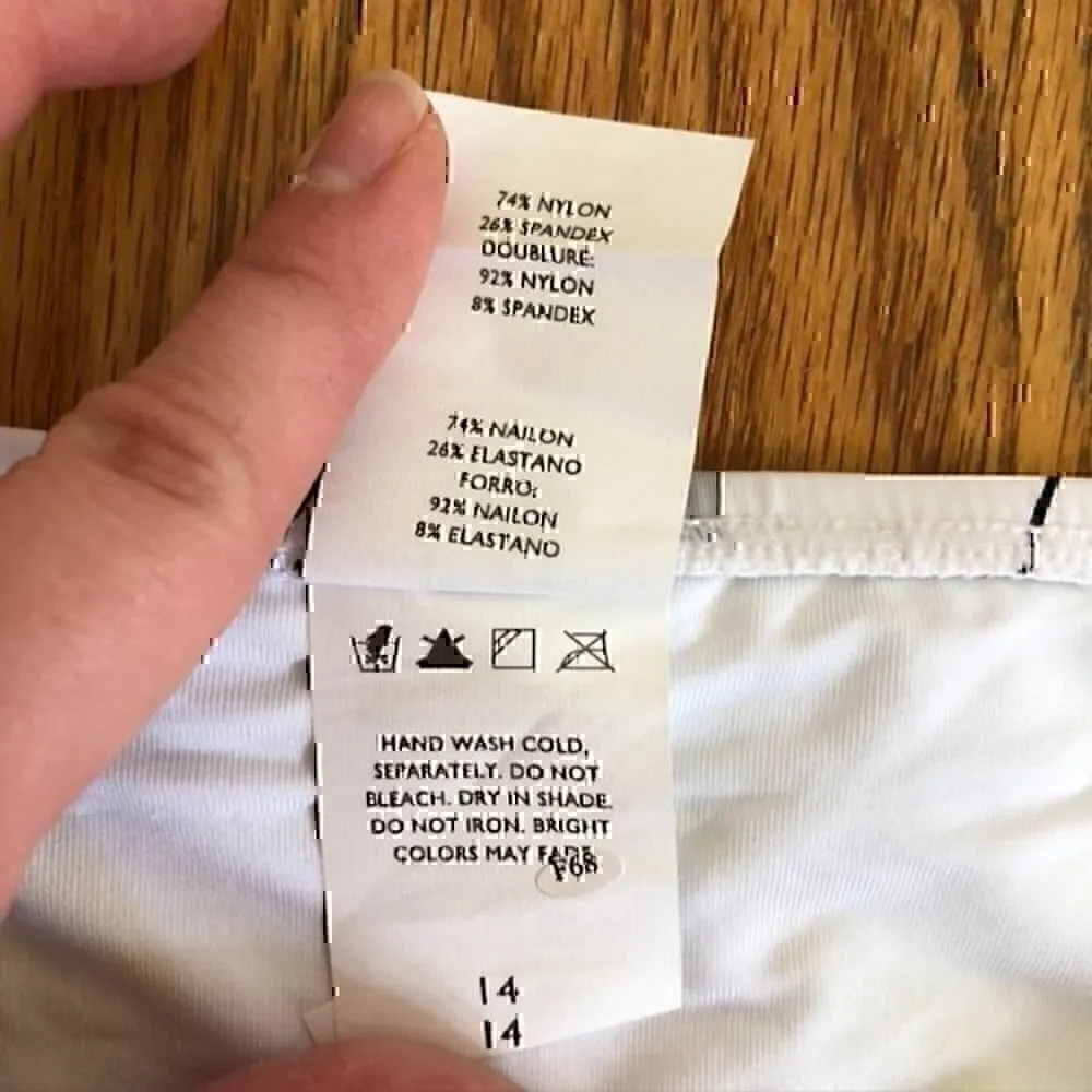 NEW NWT JANTZEN White Yellow Gray Black Floral Tie Knot Y2K Bikini BOTTOM 14 - Image 7