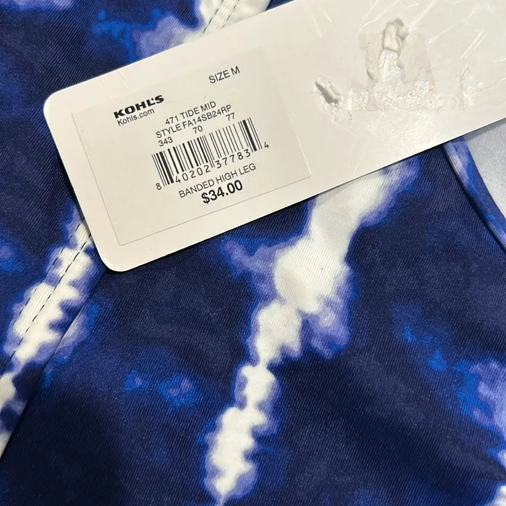 3/$15 FRESHWATER tide high leg bikini bottom nwt Blue Size M - Image 3