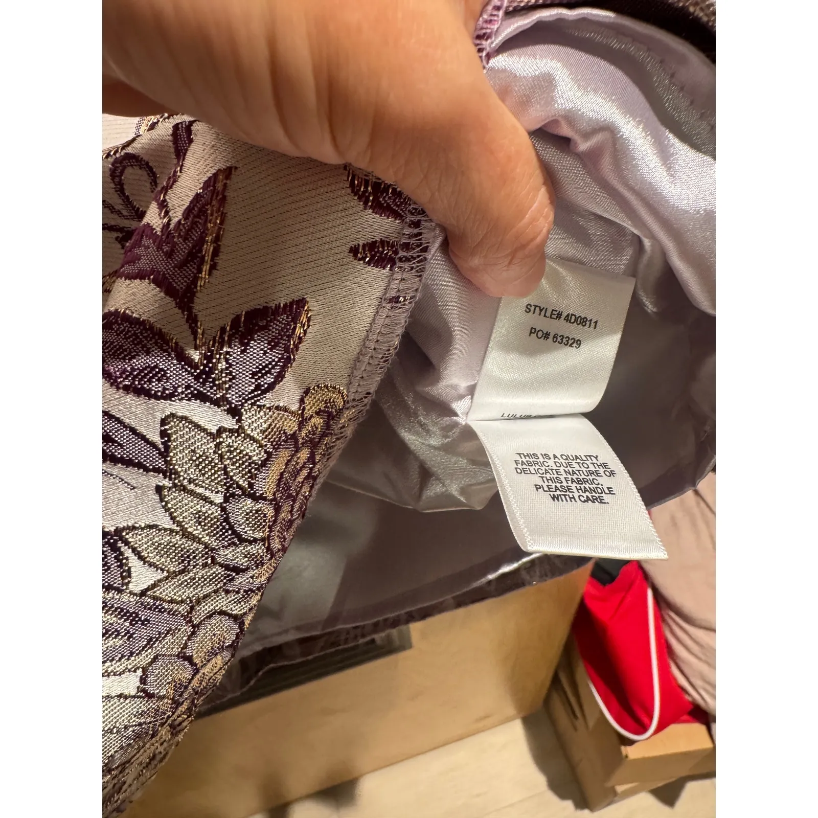 Lulu’s Go with the Glow Purple Metallic Floral Jacquard Shift Dress Size Small - Image 8