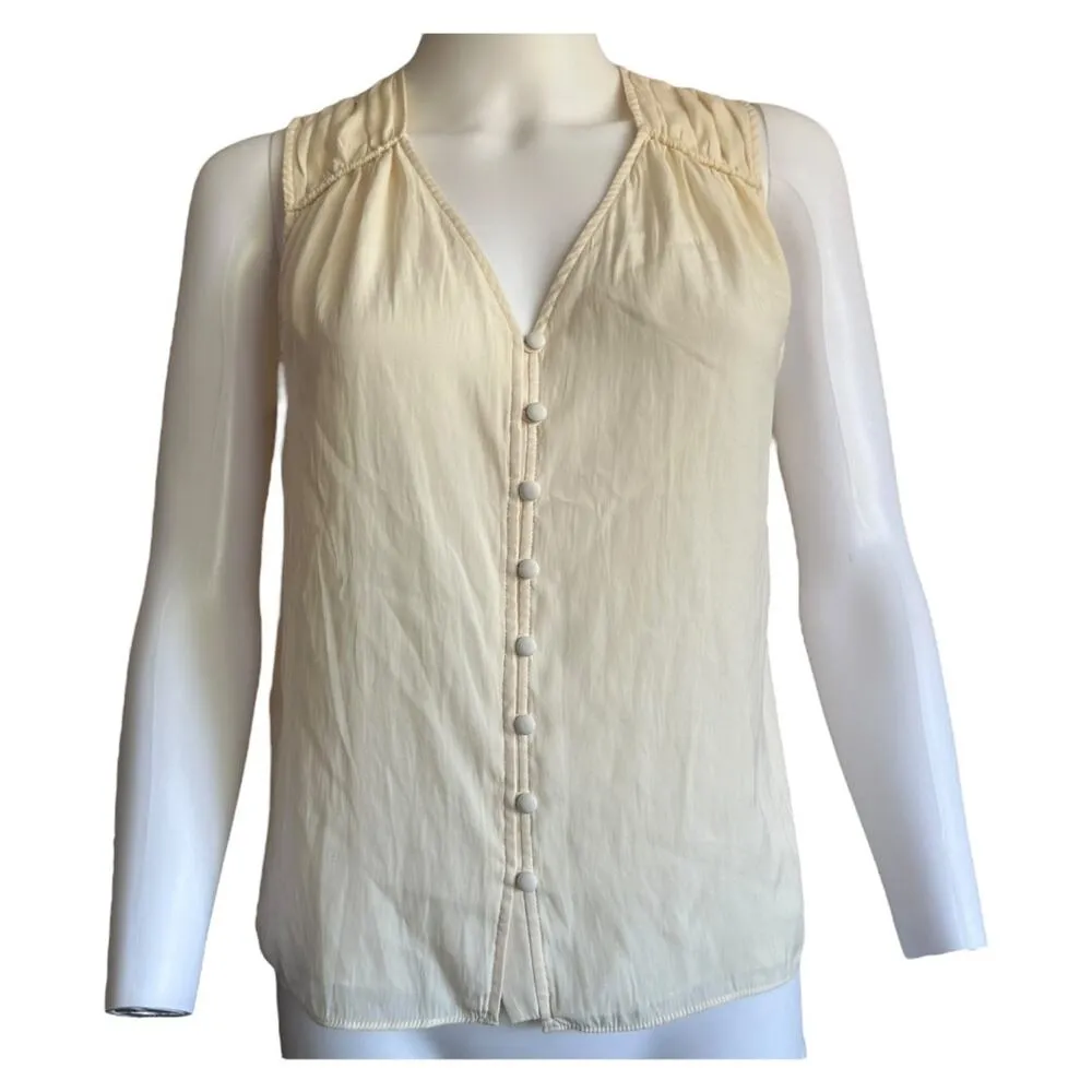 Evereve Ivory Mea Satin Gathered Tank NWT size medium​ - Image 2