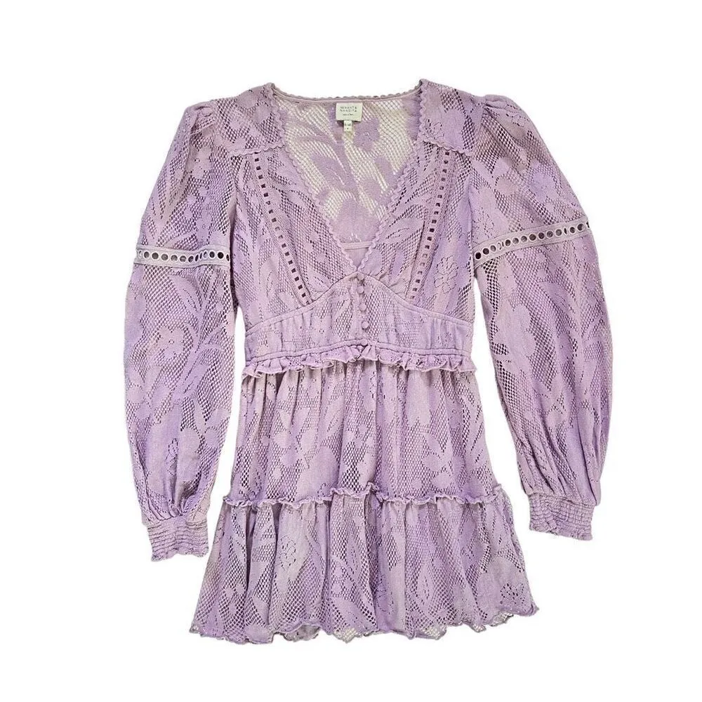 HEMANT AND NANDITA Nysa Short Dress‎ in Lavender Purple - Image 2