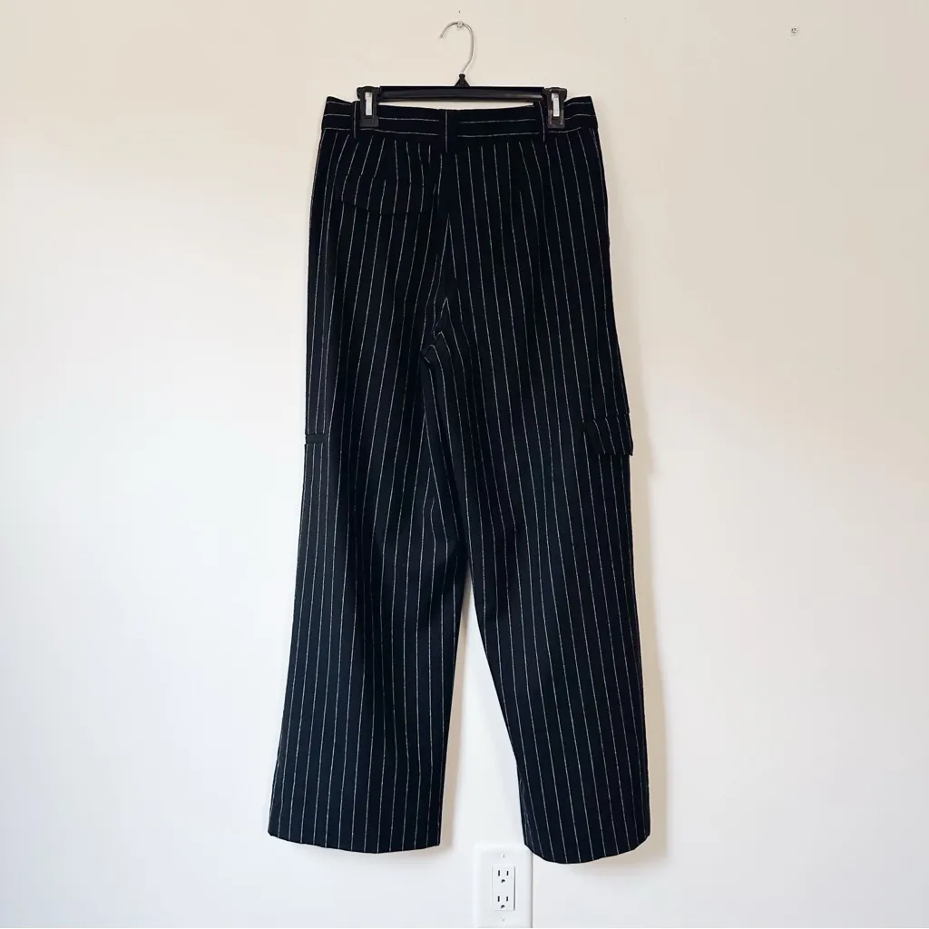 NEW Madewell Cargo Pants in Pinstripe Almost Black - Image 6