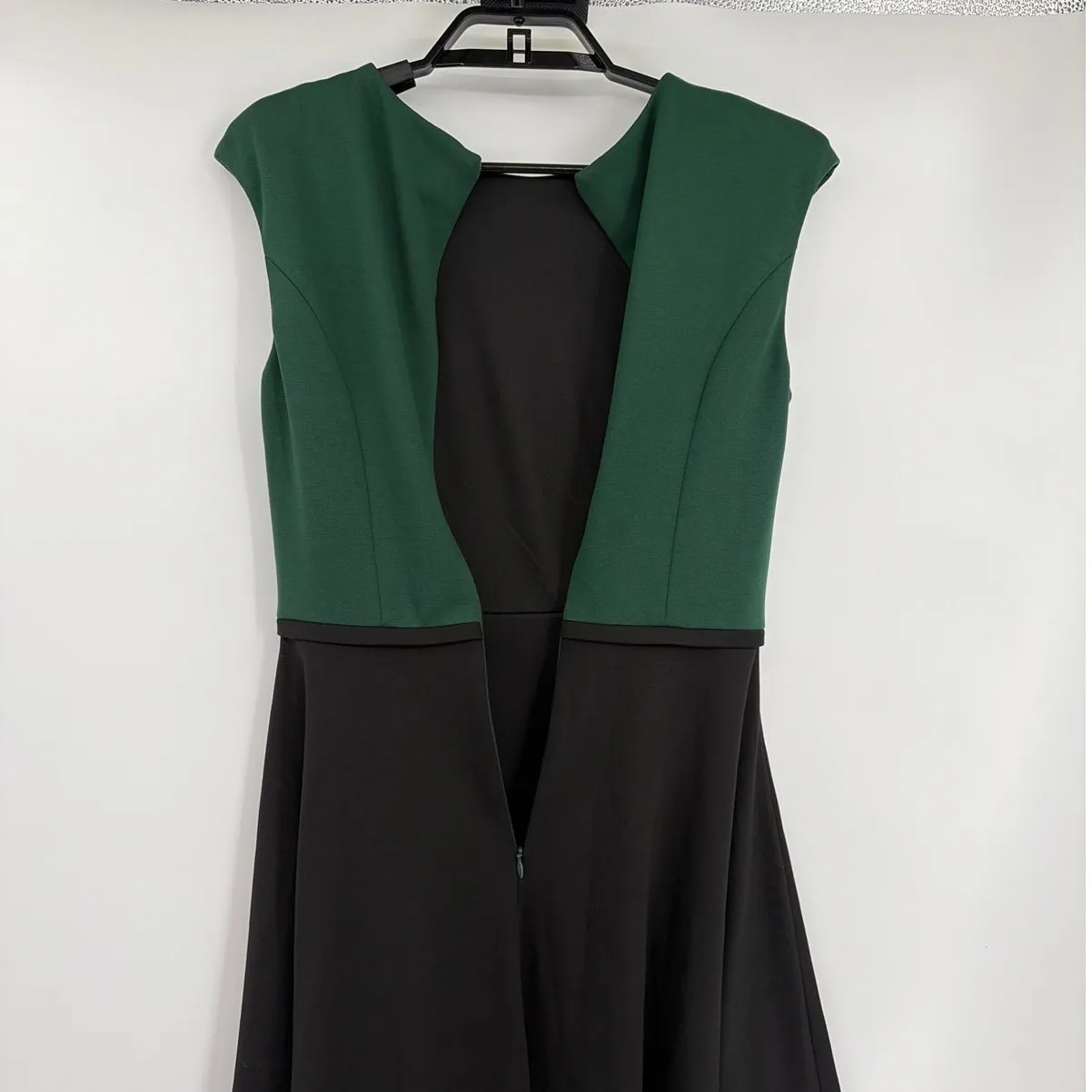 Belle Badgley Mischka Colorblock Dress Sz 2 Preppy Corpcore Quiet Luxury Mesh - Image 7