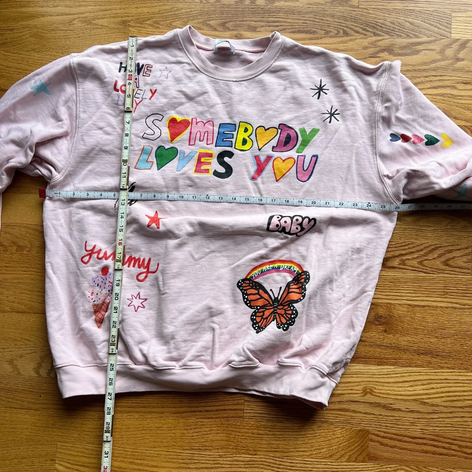 Mayfair Group x I Scream Colour Sweatshirt Somebody Loves You Pink XXL Pullover Size 2X - Image 12