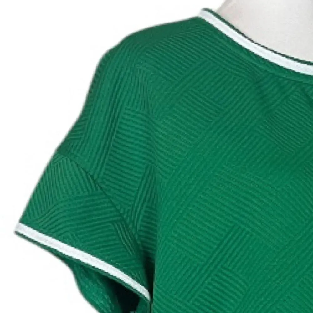 Fashion 2 Piece Set Top Wide Leg Crop Pant Kelly Green White Trim Women’s Size M Size M - Image 11