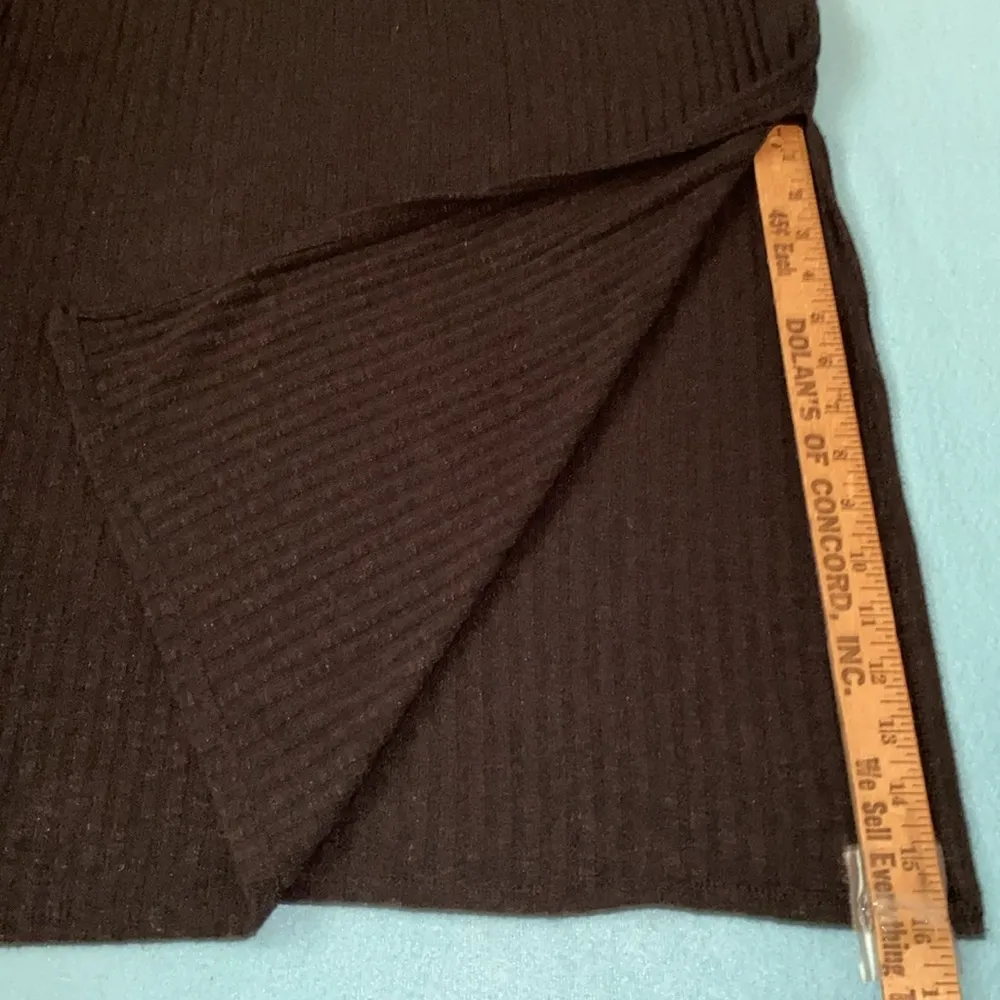 WHO WHAT WEAR rib knit turtleneck sleeveless midi black side slit NEW size S - Image 10