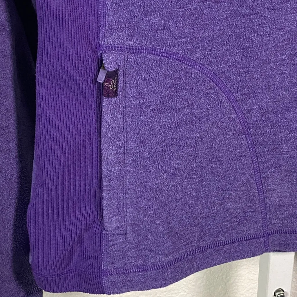 Prana Purple Drea 1/2 Zip fleece‎ Jacket Sz M faded tag - Image 4