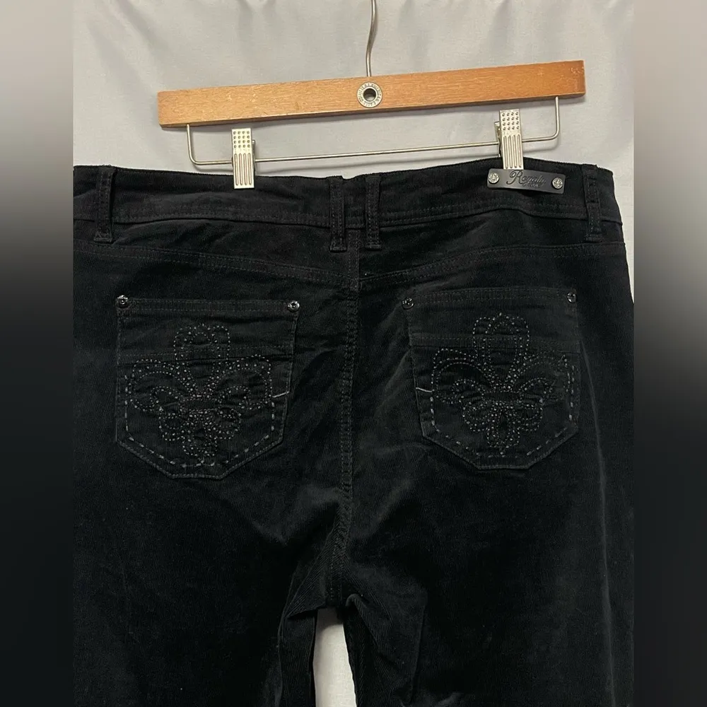 Royalty By YMI Black Corduroy Pants Women's Cotton Stretch Casual Career Sz 14 - Image 3