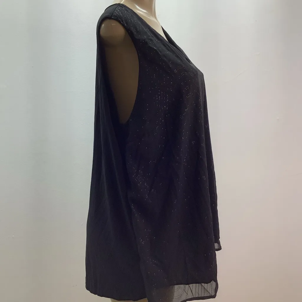 Naif Size 2X Black Sleeveless Blouse with Subtle Sparkle. New With Tags. - Image 4