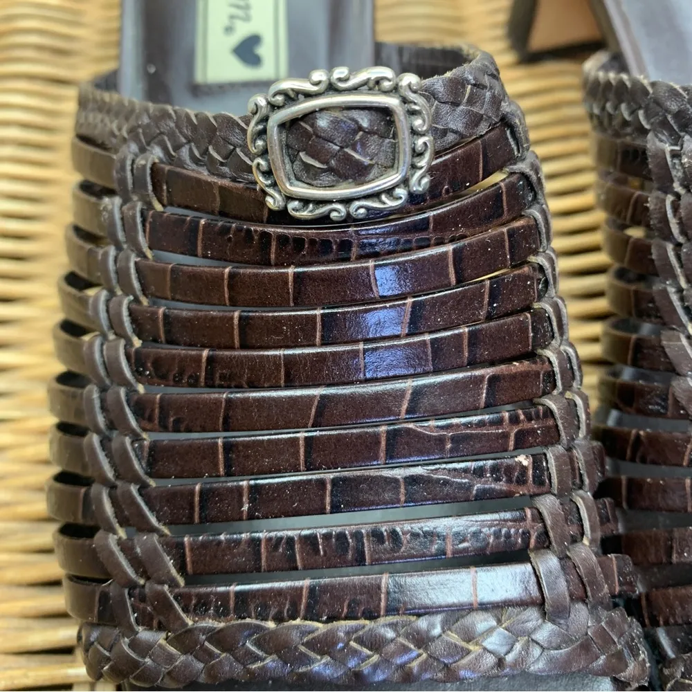 Brighton Freddi Leather Strappy Heeled Mule Size - Image 8