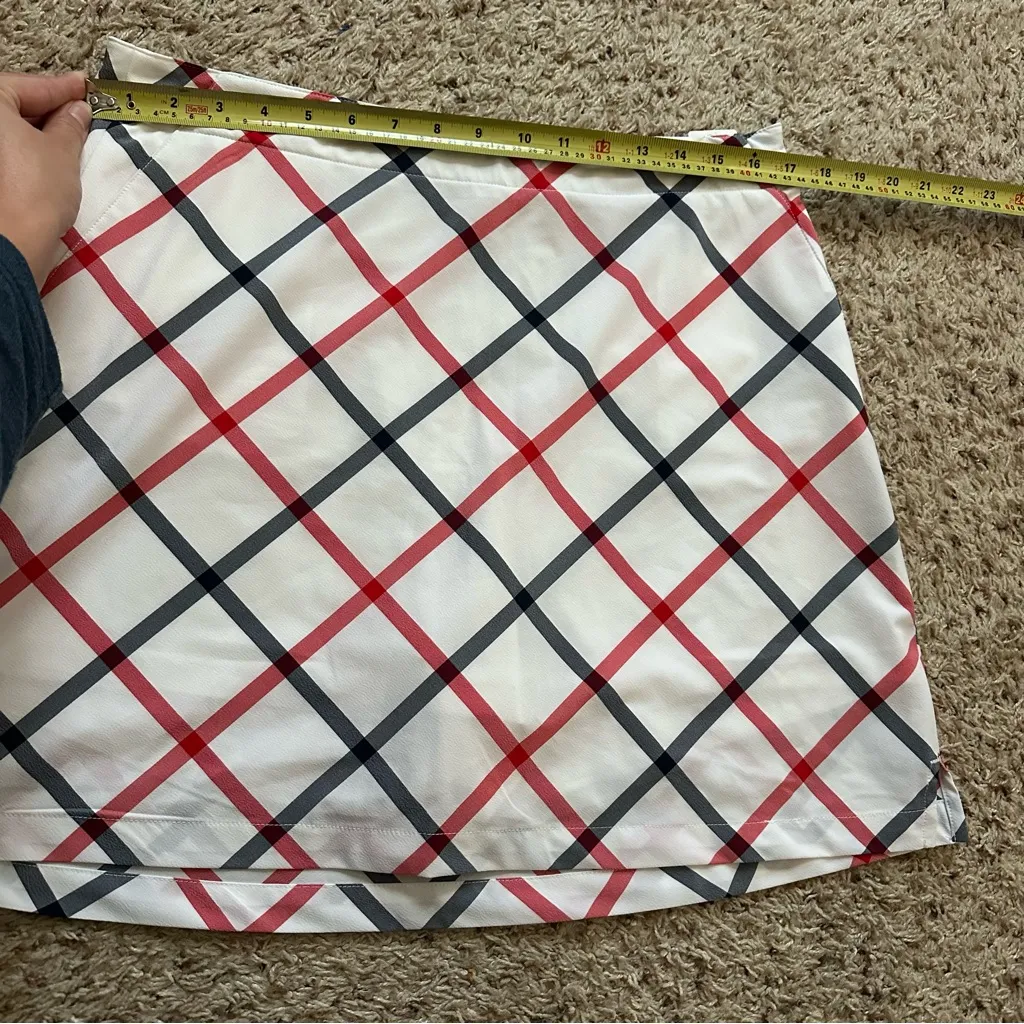 Lady Hagen USA Windowpane Plaid Golf Skort Women's Size 10 White Red Pickleball - Image 2