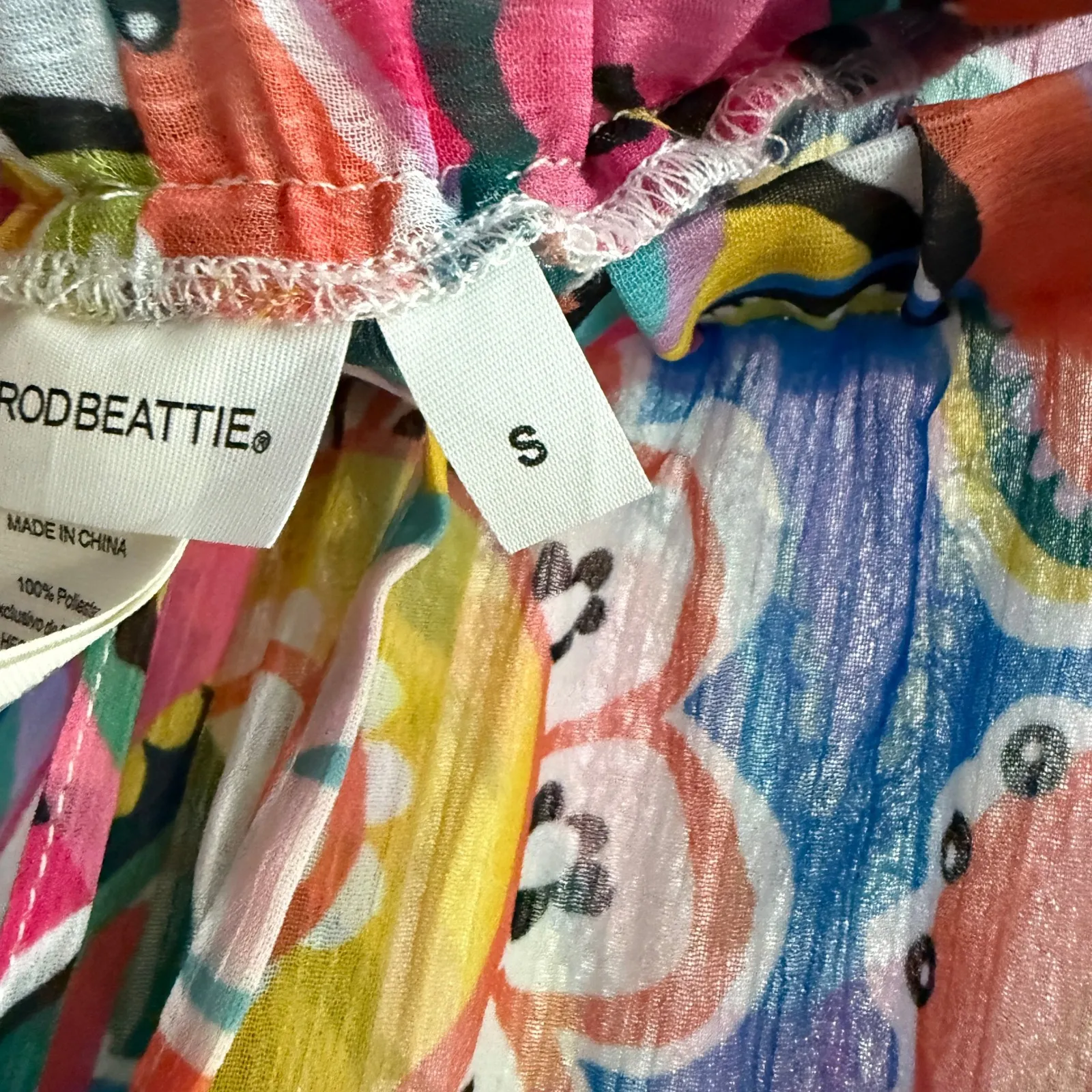 Bleu Rod Beattie sheer paisley ruffle wearable Art drawstring pants sz‎ S - Image 6