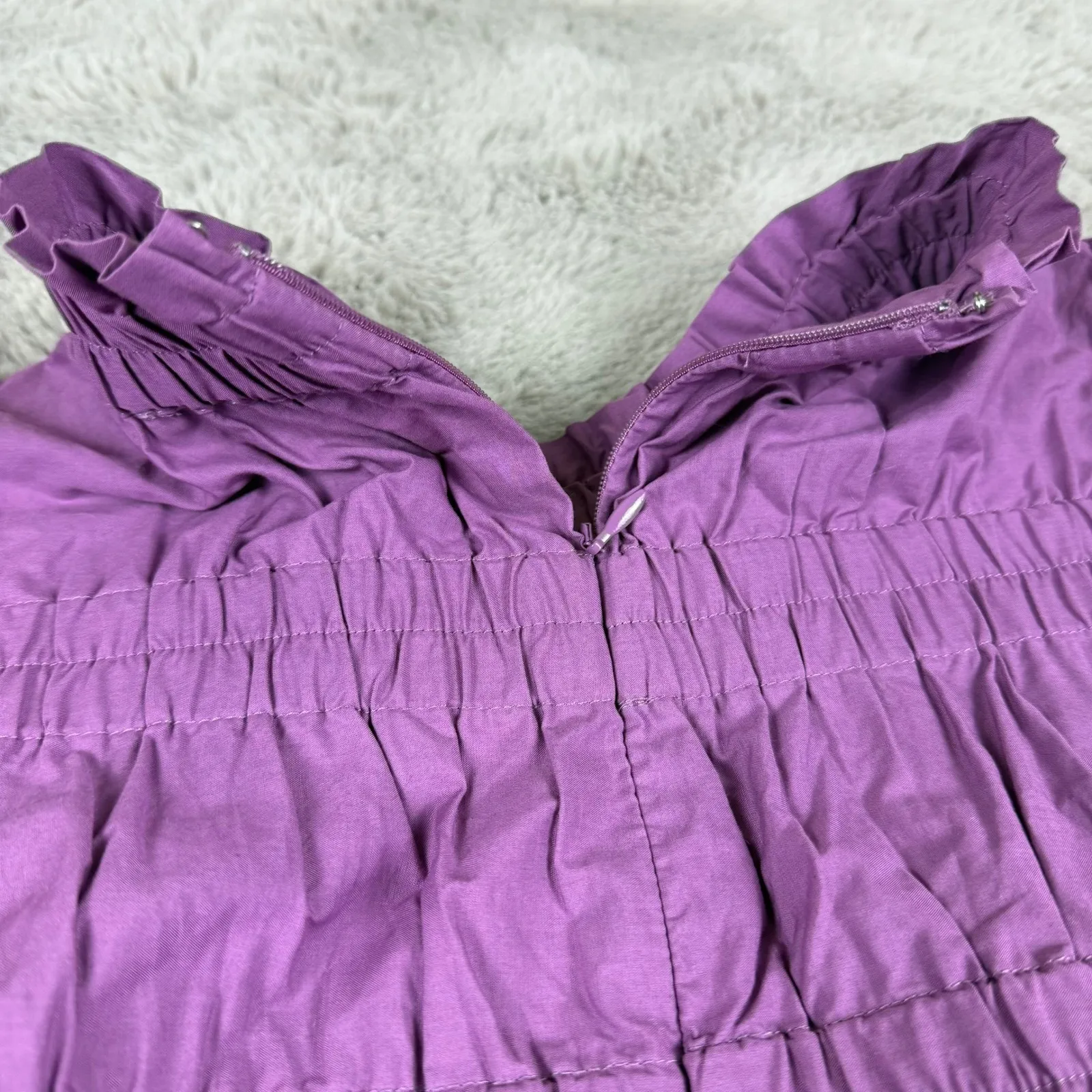 NWT Sea New York Flutter Sleeve Steph Tunic Dress Tiered‎ Ruffle Purple Crocus M Size M - Image 7