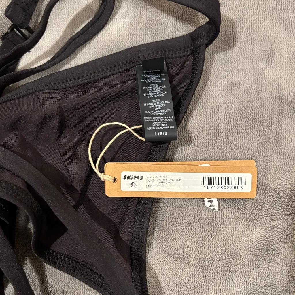 SKIMS  Black Triangle Bikini Top - Image 3