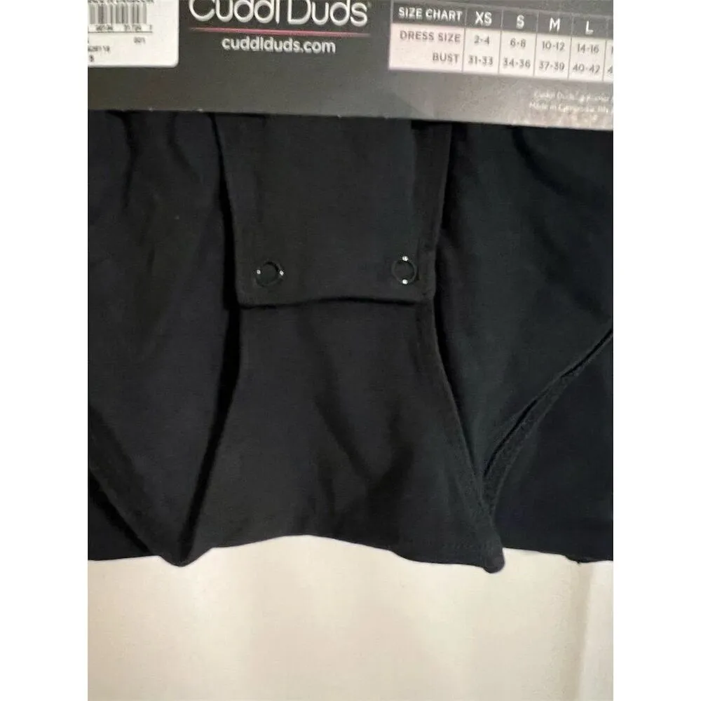 Cuddl Duds Women's Black Long Sleeve Bodysuit Size S Snap Closure - Image 5