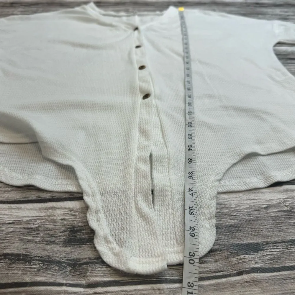 Unbranded Womens Sheer Front Tie Button Front V Neck White Cardigan M Med Medium - Image 10