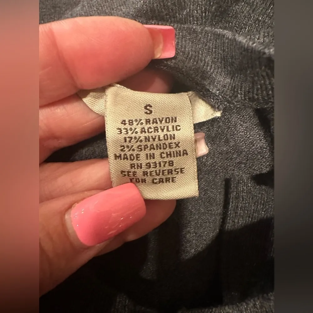 Evie Gray Fitted Button Down Cardigan Small - Image 5