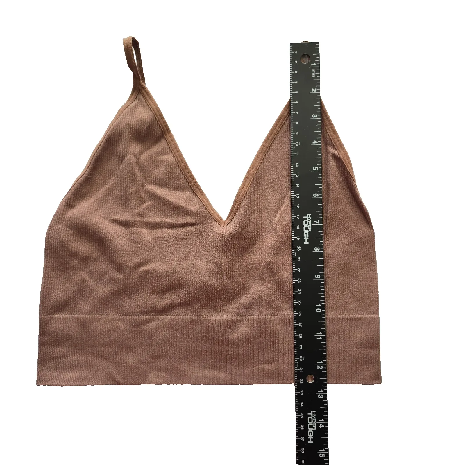 Ribbed Comfort Y2K Bra Top Wireless Pullover Stretch Sleep Bozzolo Brown S/M - Image 4