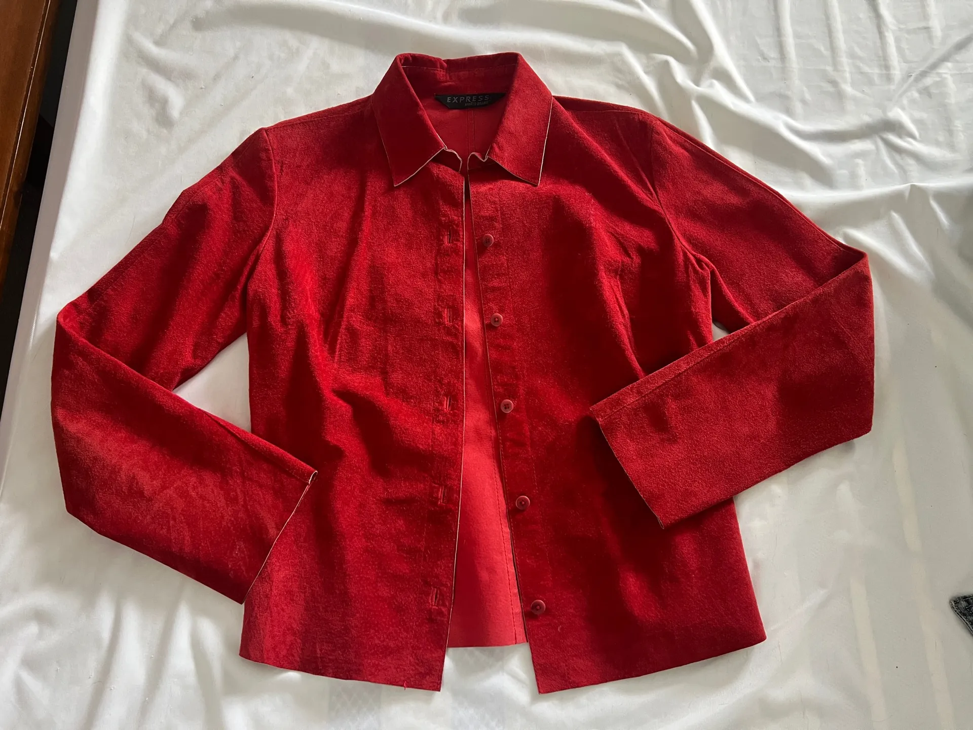 Express Red Suede Jacket - Image 2