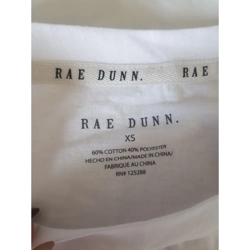 Rae Dunn Womens Artist T Shirt Short Sleeve Size XS White Lake Life Graphic NWT - Image 8