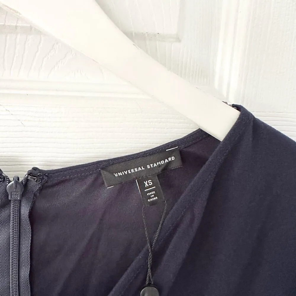 Universal Standard Navy Blue Asymmetric V Neck Jersey Sheath Dress NWT XS 10/12 - Image 6