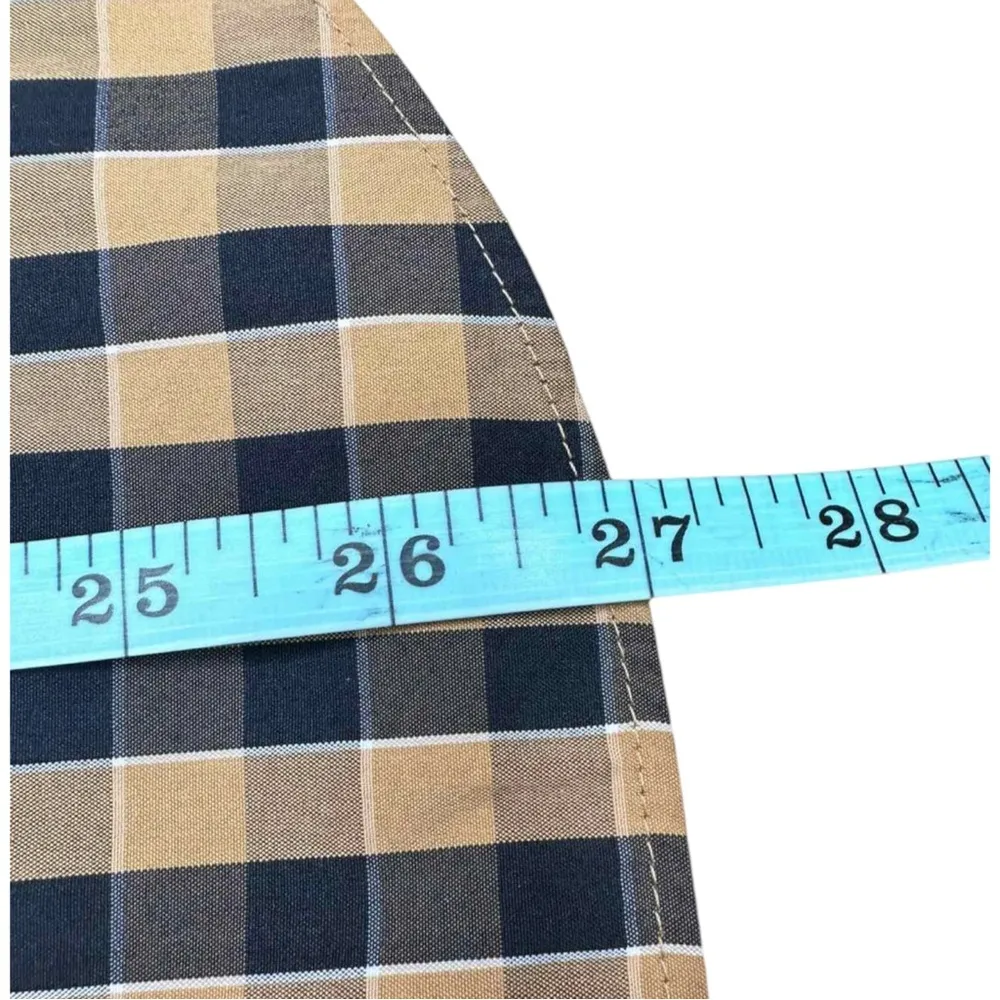 LAFAYETTE 148 NEW YORK Black and Brown Checkered Button Down Size S - Image 9