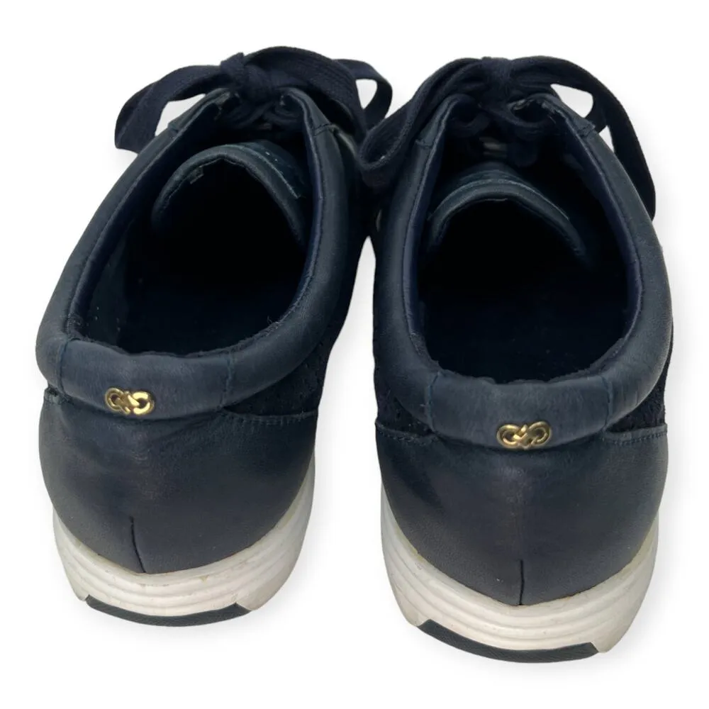 Cole Haan Women's 10 Bria Grand Sport Oxford Navy Blue Perforated Sneaker - Image 4