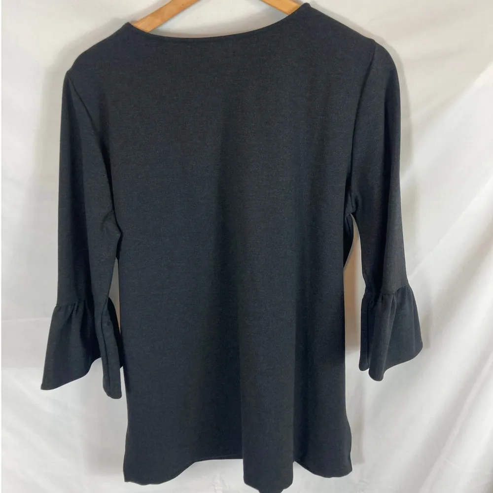 Halogen Bell Sleeve Long Sleeve Tunic Black Size Medium - Image 6