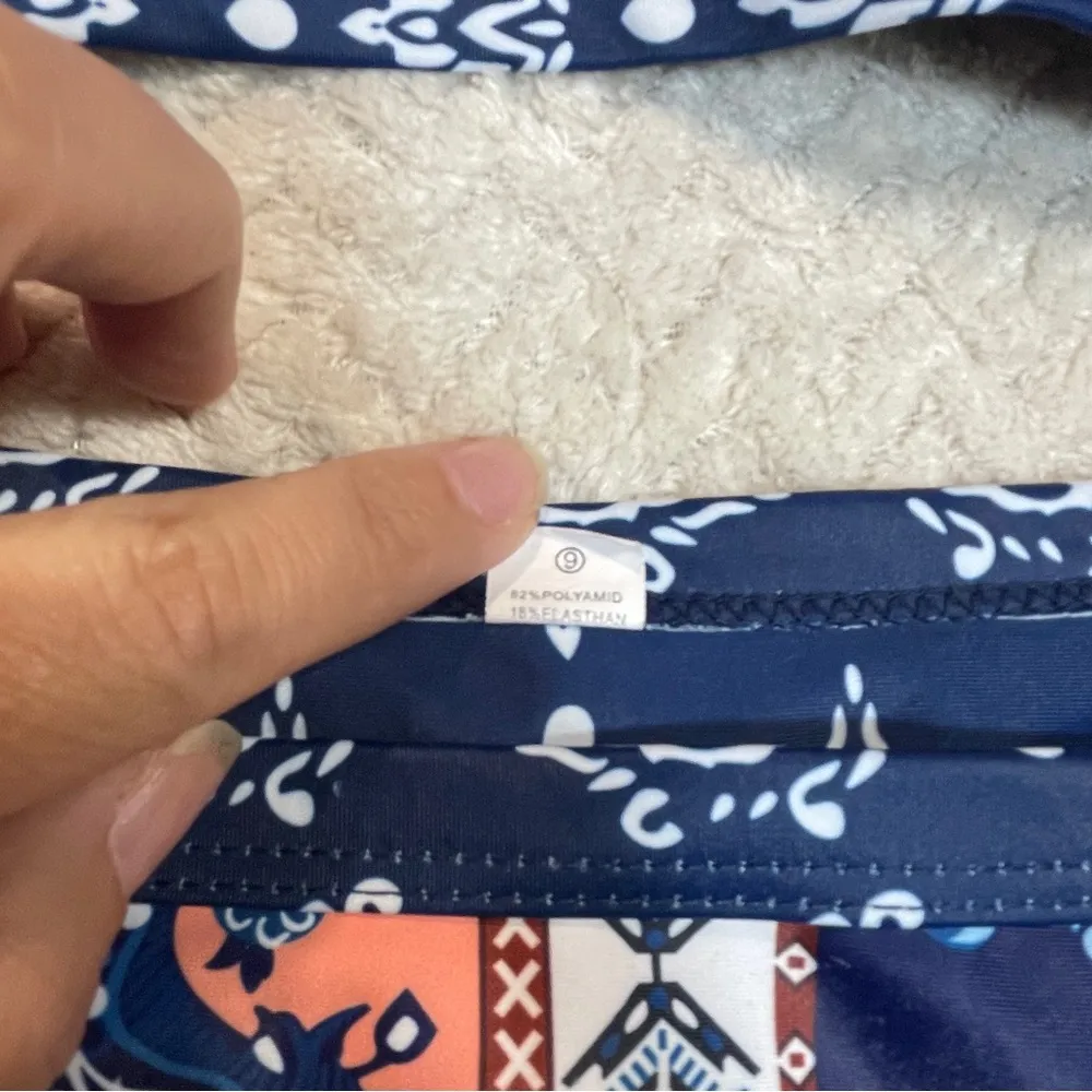 Reversible Blue Boho Chic Euro Summer Triangle Bikini top & bottom size small - Image 3