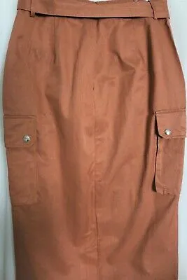 Womans Size X Small Rust 100% Cotton Skirt Fringes Border of Blue Hebrew Customs - Image 6