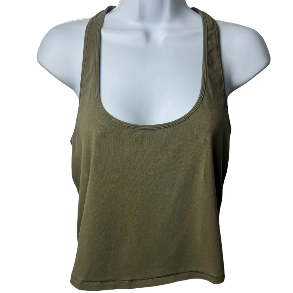 Skims Olive Green Racerback Lounge Tank Comfort Athleisure Stretch XL - Image 2