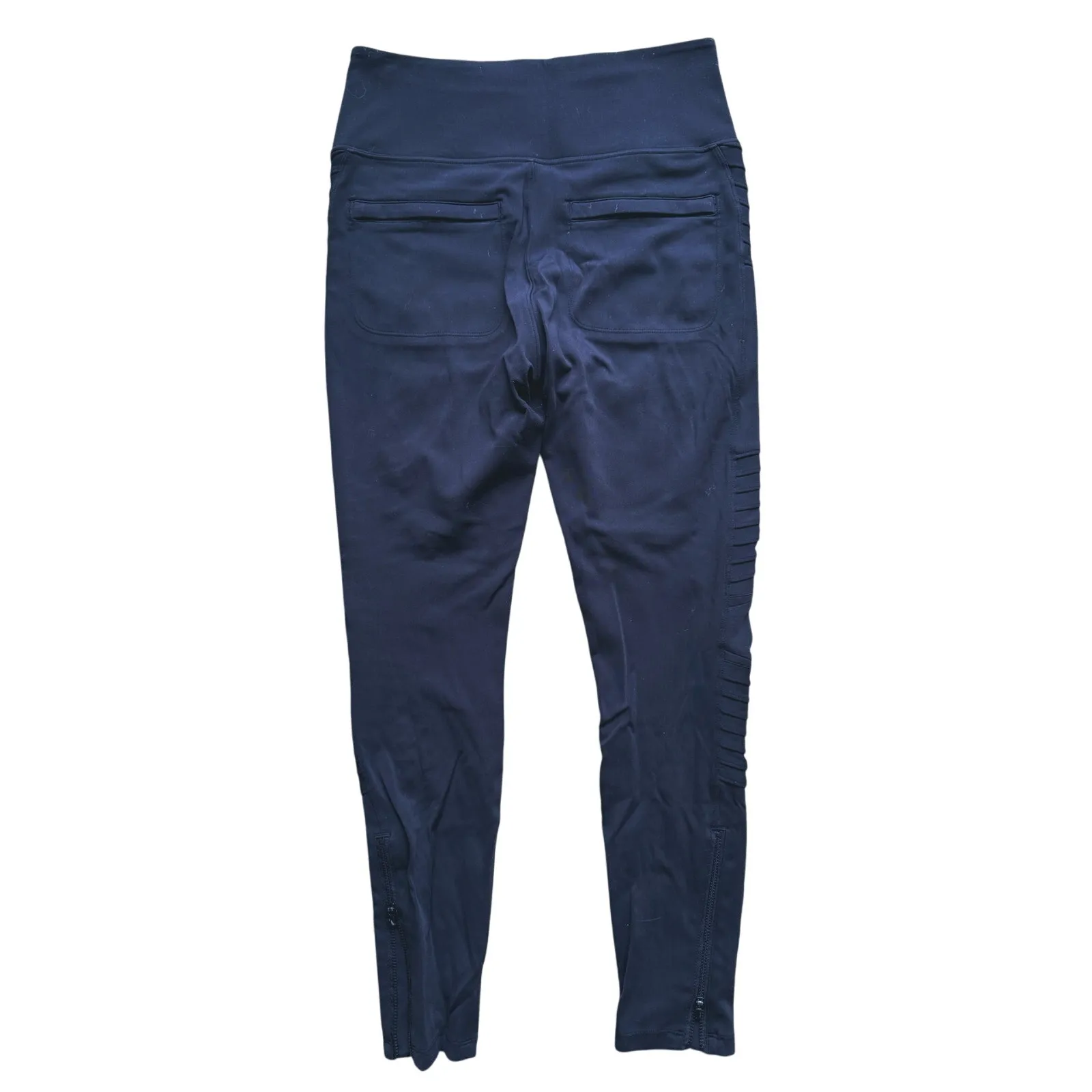 Athleta Delancey Moto Tight High Rise Black Leggings Medium Athletic Textured - Image 3