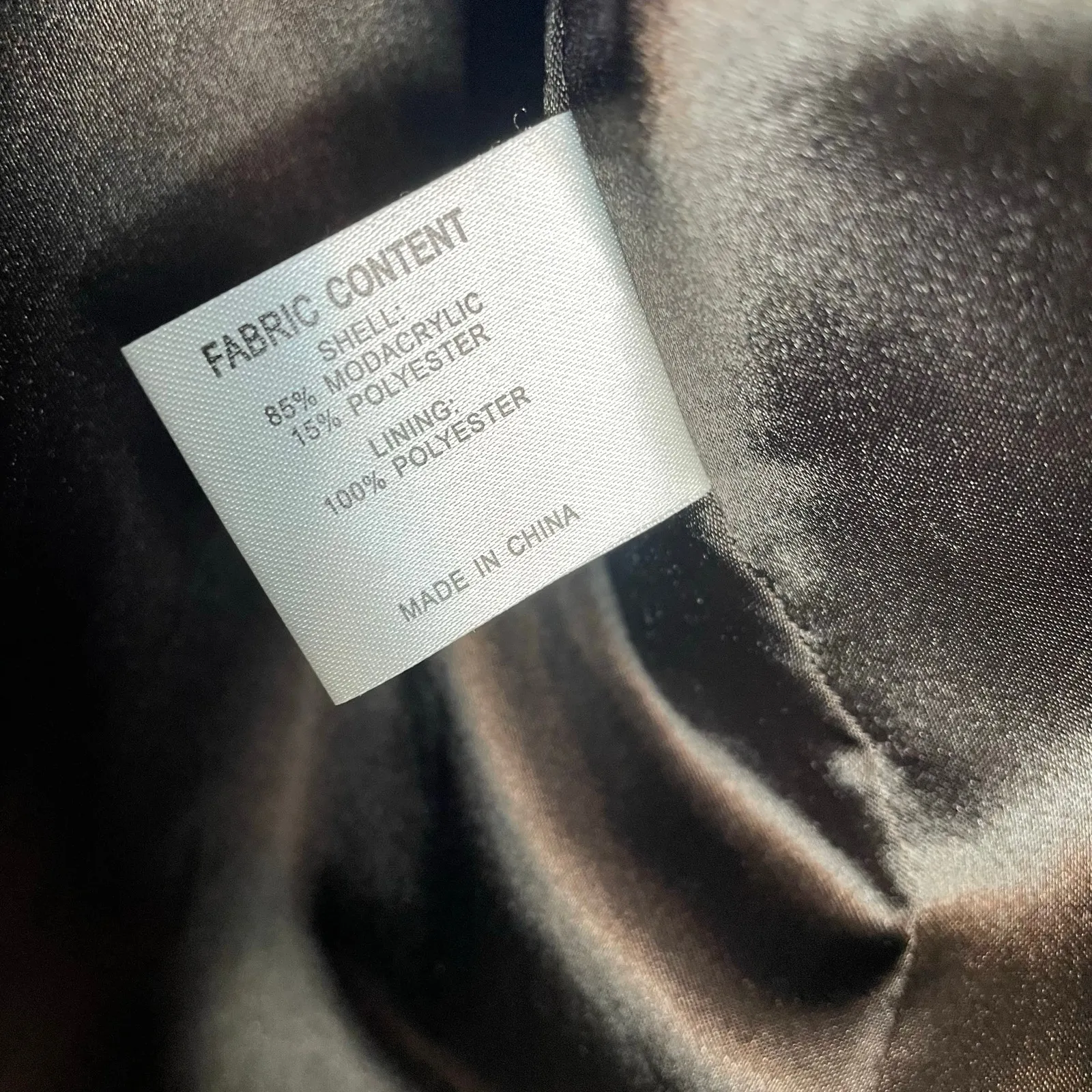 Gallery Brown Faux Mink Fur Hooded Bomber Short Jacket Coat Mob Wife Womens M - Image 10