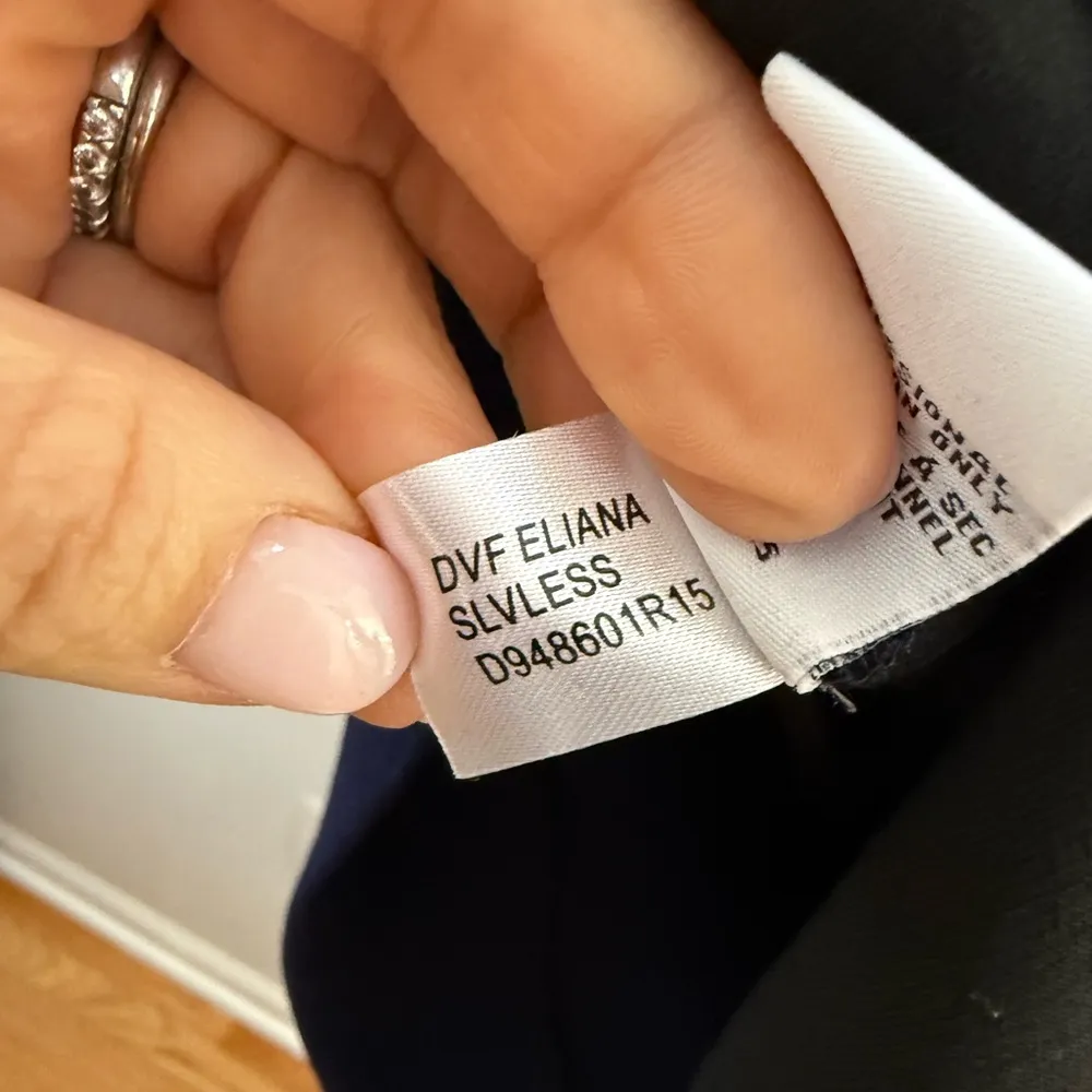 DIANE VON FURSTENBERG  Eliana Faux Wrap Dress Blue/Black Size 6 - Image 11