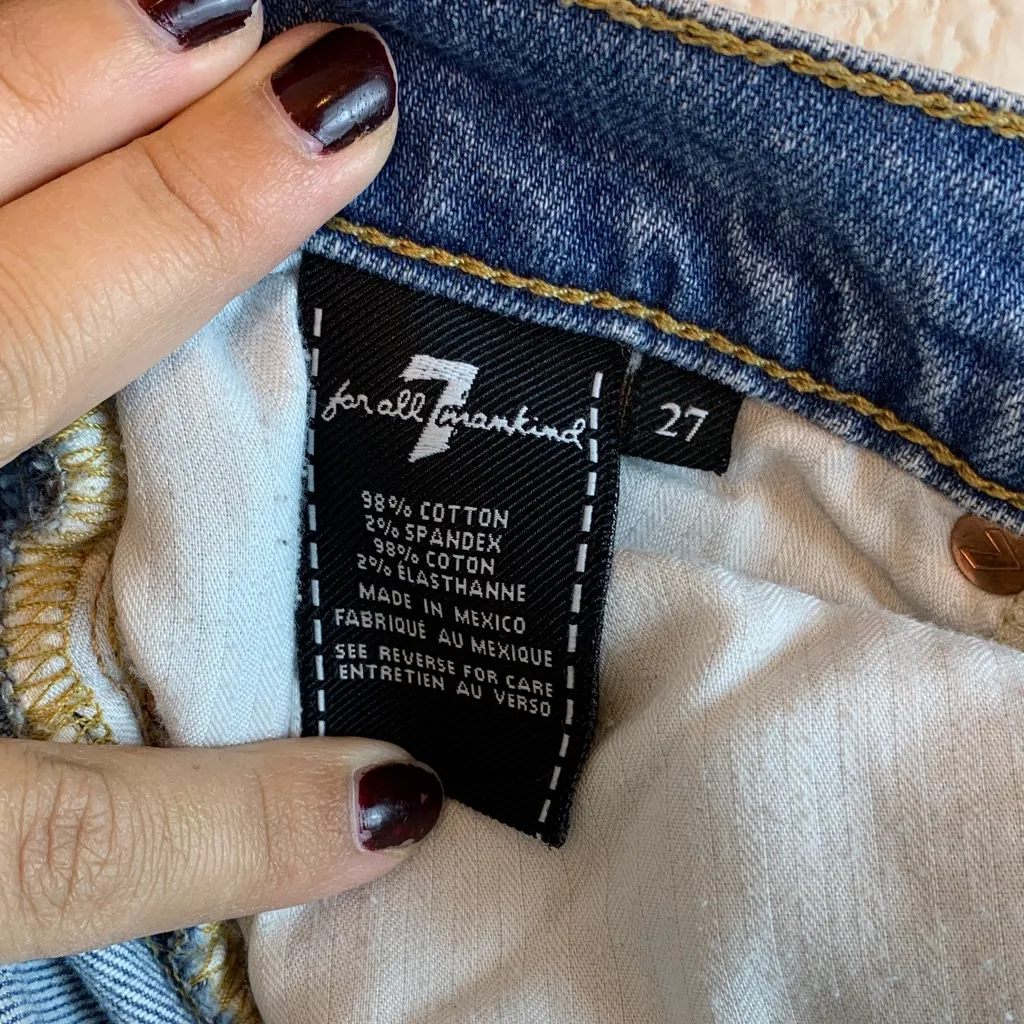 7 for all mankind sz 27 Roxanne ankle light wash distressed high rise causal - Image 10