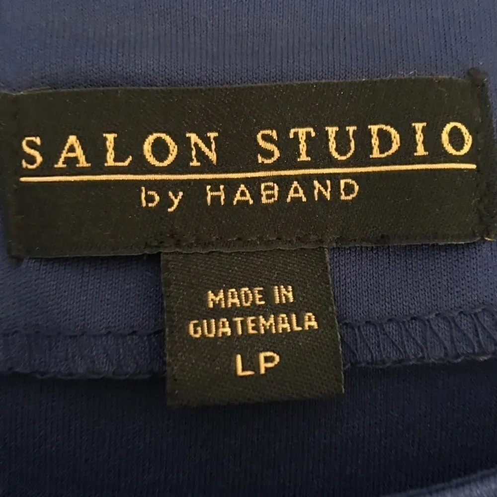 HaBand Casual Top with built in scarf Blue Size L - Image 6