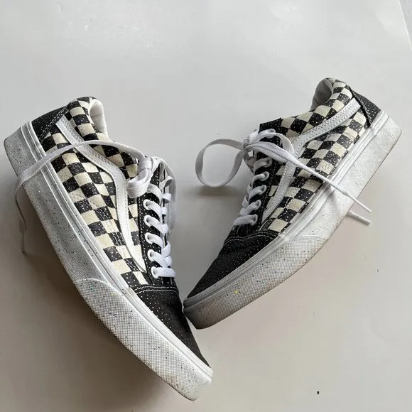 VANS‎ PRIMARY CHECK OLD SKOOL SHOE BLACK/WHITE CHECKS LACE UP WOMENS 10.5… - Image 7