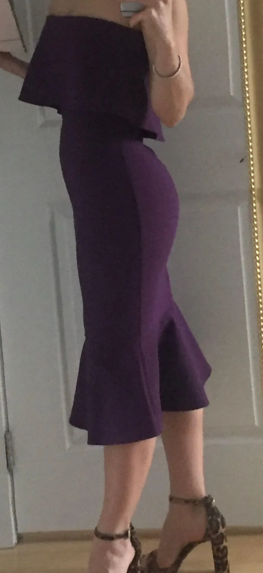 Plum colored strapless dress by  size 0 - Image 4