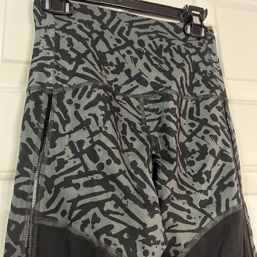Lululemon Pant Women Sz 2 Black Biggie Brushed Animal High Rise Hot To Street - Image 5