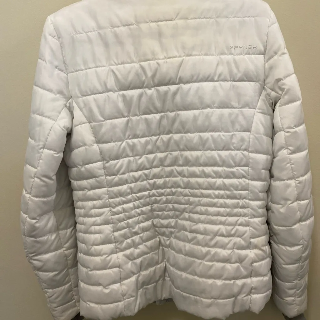 Spyder off white zip front jacket size medium - Image 6