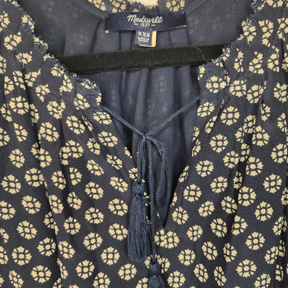 Madewell xxs silk blue dress - Image 2