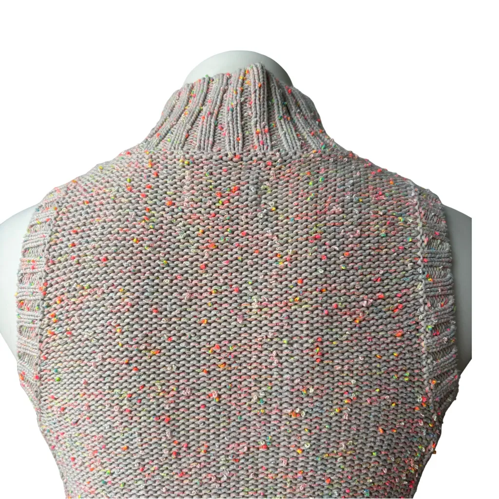 Anthropologie BREA Sleeveless Knit Sweater Vest Neon
Confetti Mock Neck Size S - Image 10