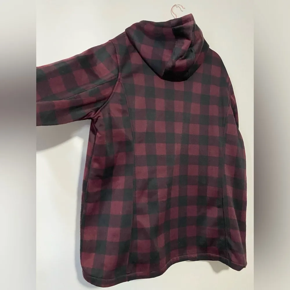 Plaid Hooded Toggle Coat Size 2X - Image 11