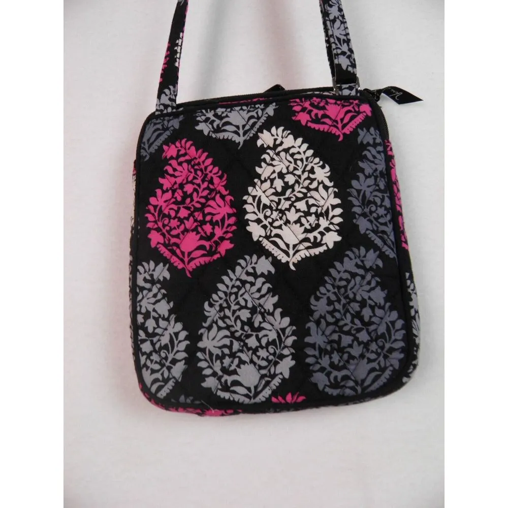 Vera Bradley‎ Quilted Black/Gray/Pink Small Crossbody Purse Adjustable Strap Zip - Image 9