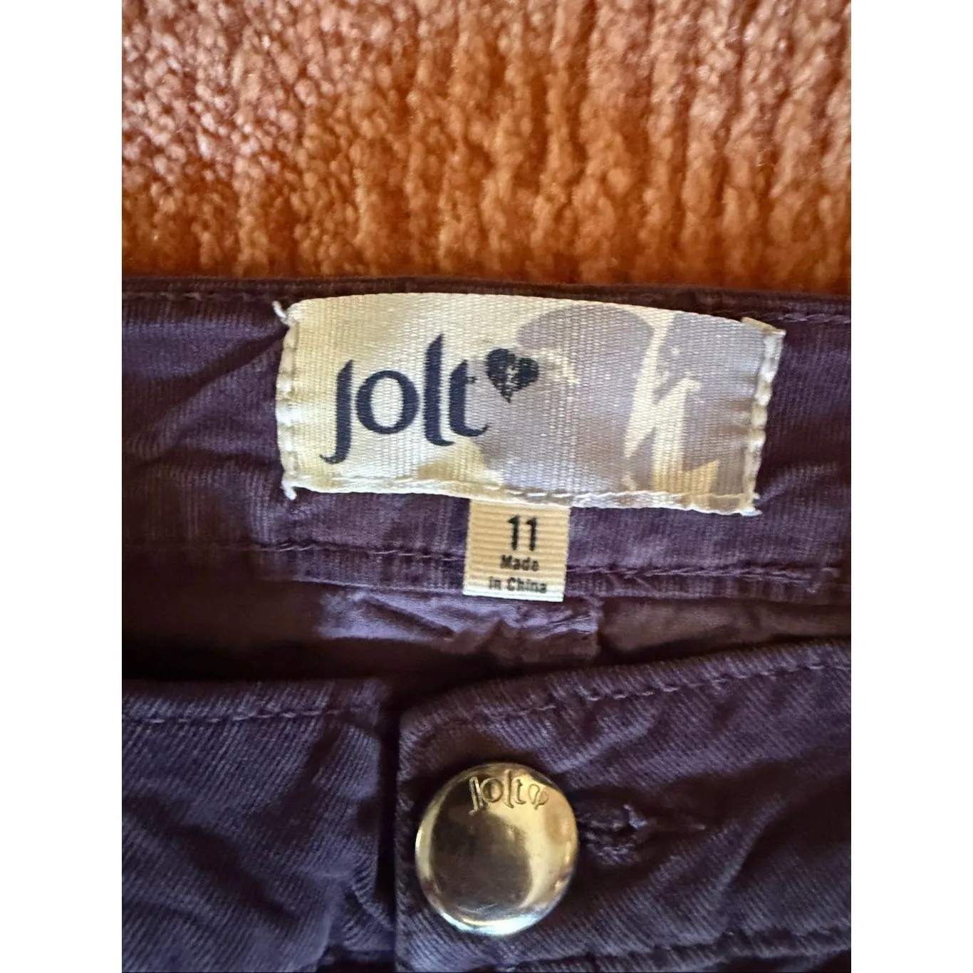 Jolt Purple Corduroy Skinny Pants Size 11 Cotton Stretch - Image 2