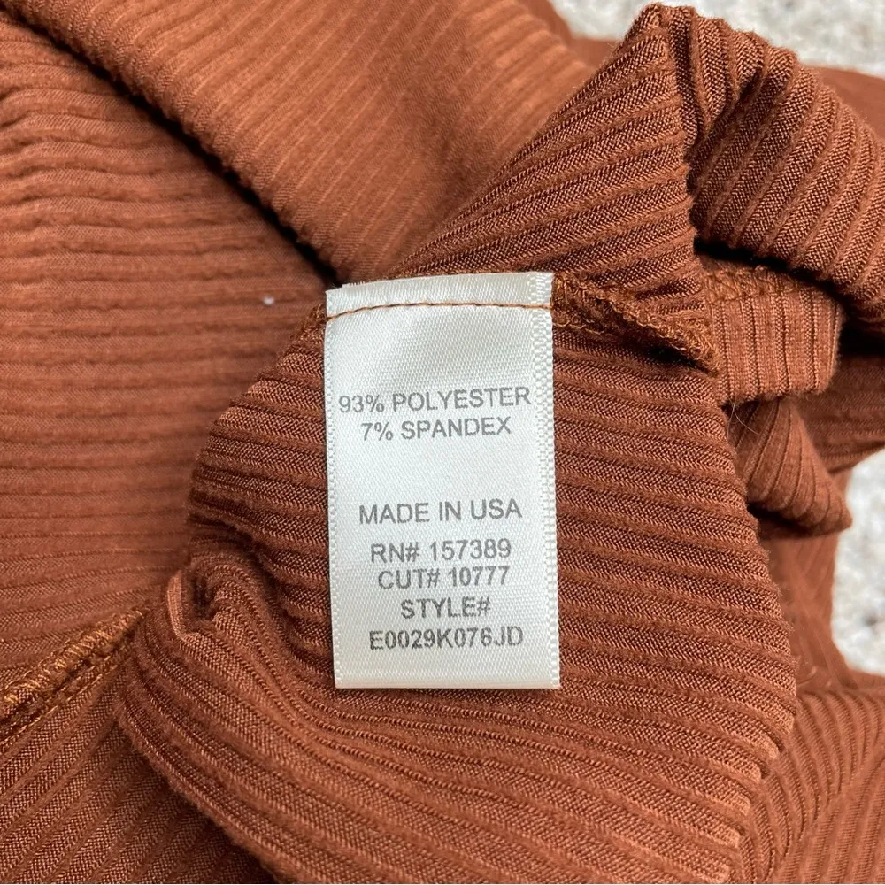 Altar’d State Burnt Orange Ribbed Mock Neck Long Sleeve Midi Dress Medium - Image 6